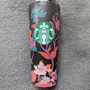 Starbucks Mexico 16oz SS black floral tumbler BNWT
